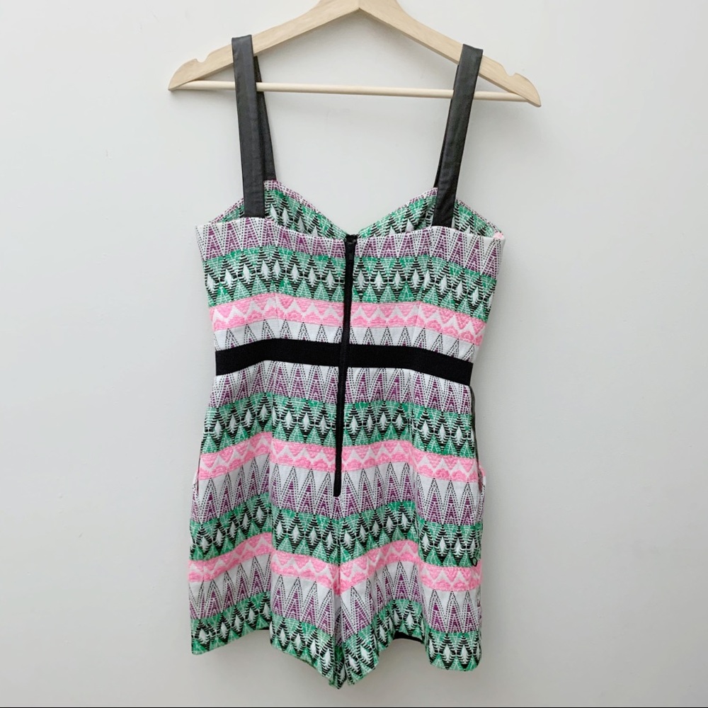 Milly Patterned Mixed Media Romper - image 5